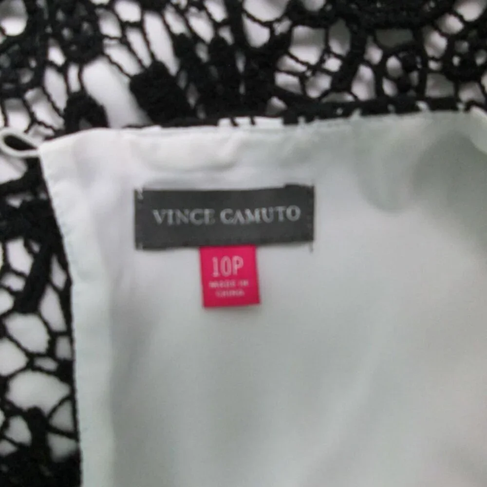 Vince Camuto Lace Overlay Sheath Dress-Black/White-10P-EUC - Picture 4 of 13